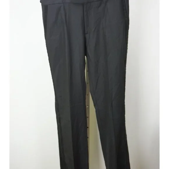 John Varvatos Black Tuxedo Striped Woven Mens Pants Sz 48 Brand New